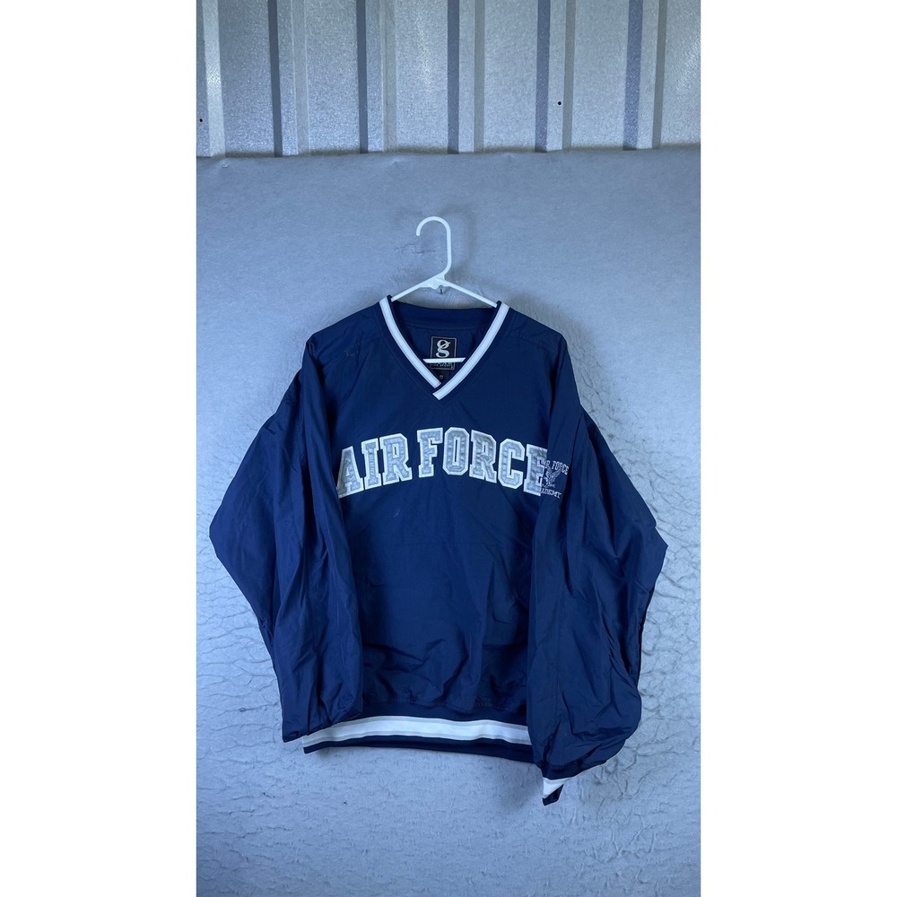 Gear For Sports Windbreaker Mens M Blue Good Air Force Pullover V-Neck Vtg